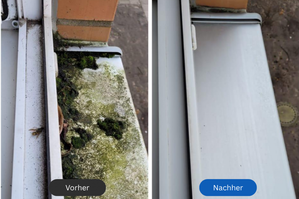 Fensterrahmen- und Fensterbankreinigung Vorher-Nachher