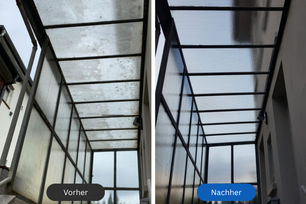 vorher nachher milchglas reinigen