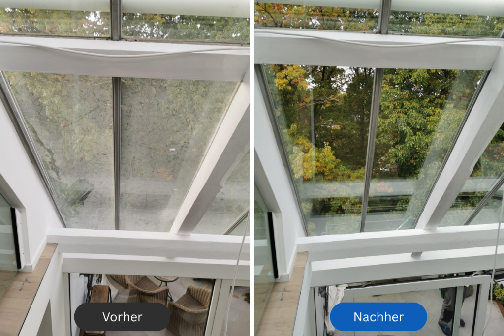 Wintergartenreinigung Vorher-Nachher